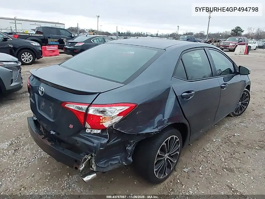 5YFBURHE4GP494798 2016 Toyota Corolla S Plus