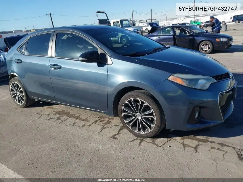 5YFBURHE7GP432747 2016 Toyota Corolla S Plus