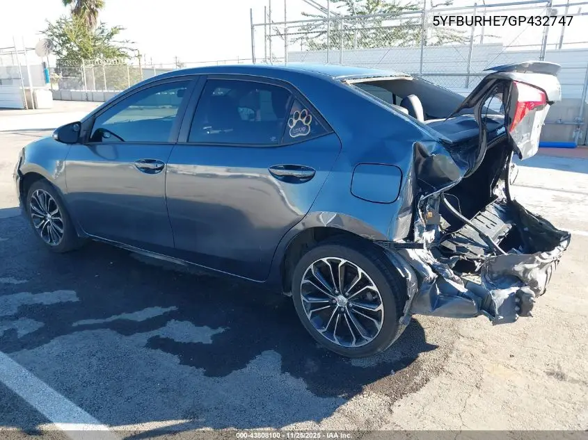 5YFBURHE7GP432747 2016 Toyota Corolla S Plus