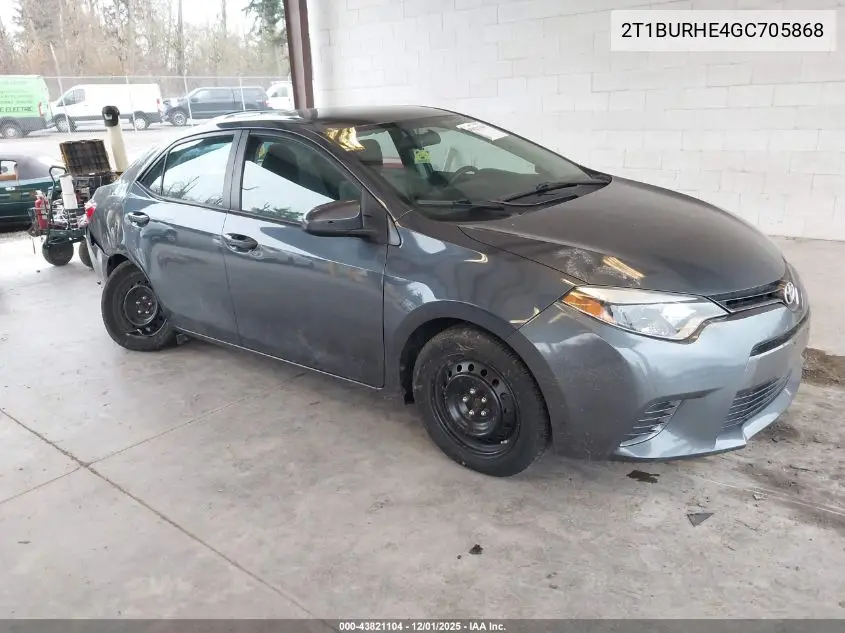 2T1BURHE4GC705868 2016 Toyota Corolla Le