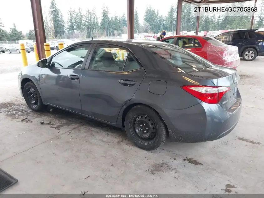 2T1BURHE4GC705868 2016 Toyota Corolla Le