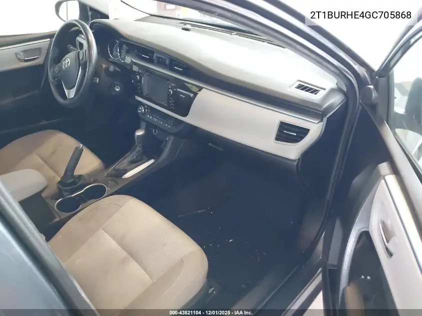 2T1BURHE4GC705868 2016 Toyota Corolla Le