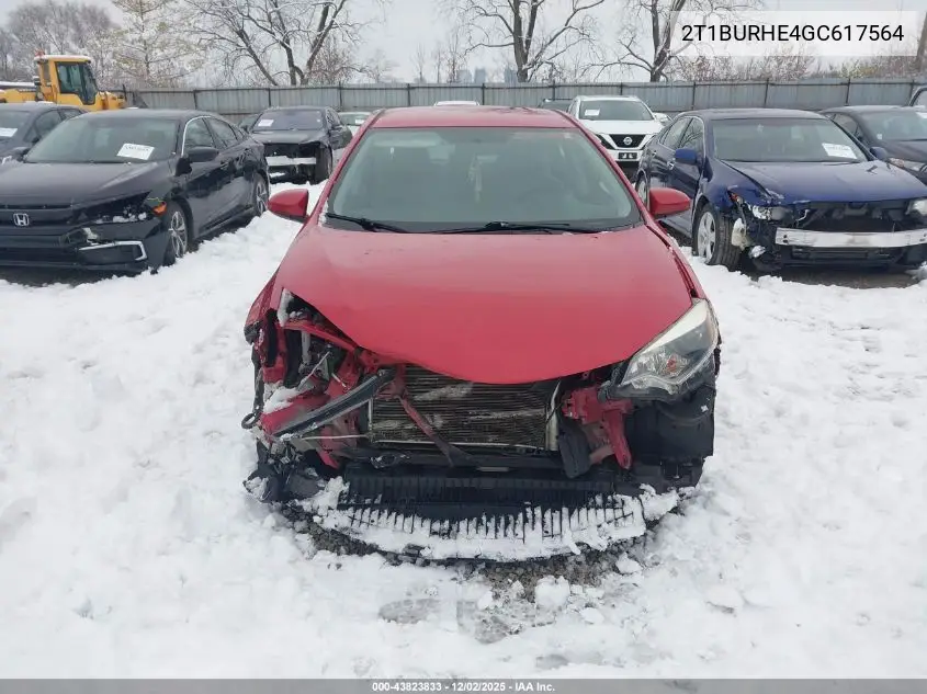 2T1BURHE4GC617564 2016 Toyota Corolla Le