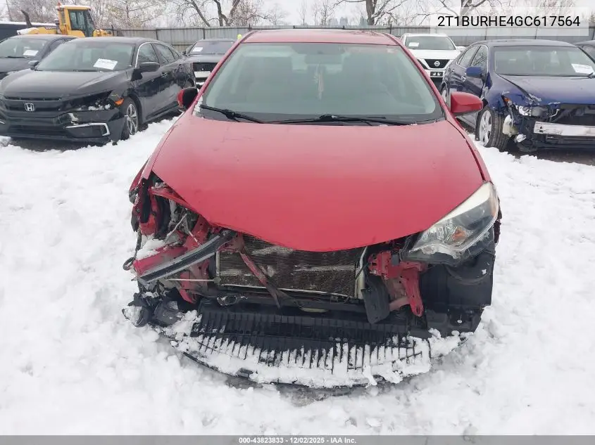 2T1BURHE4GC617564 2016 Toyota Corolla Le
