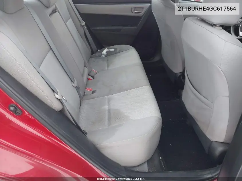 2T1BURHE4GC617564 2016 Toyota Corolla Le