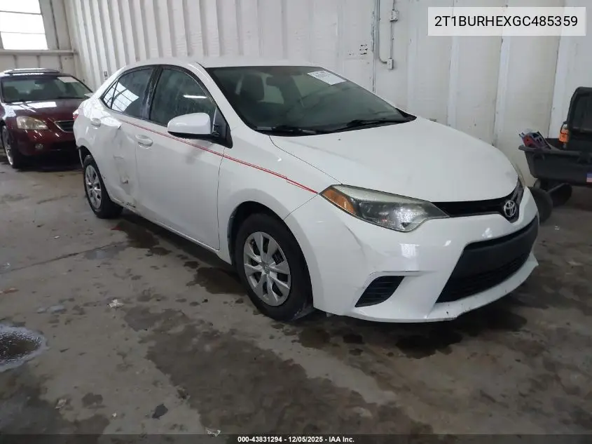 2T1BURHEXGC485359 2016 Toyota Corolla L