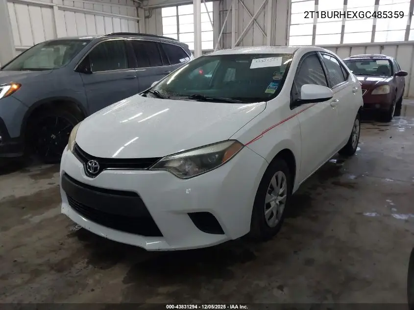 2T1BURHEXGC485359 2016 Toyota Corolla L