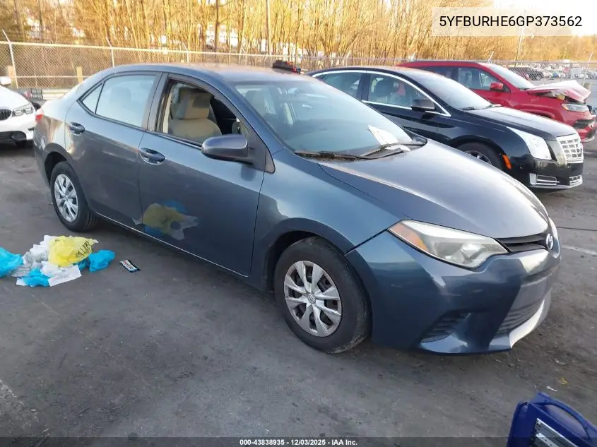 5YFBURHE6GP373562 2016 Toyota Corolla L