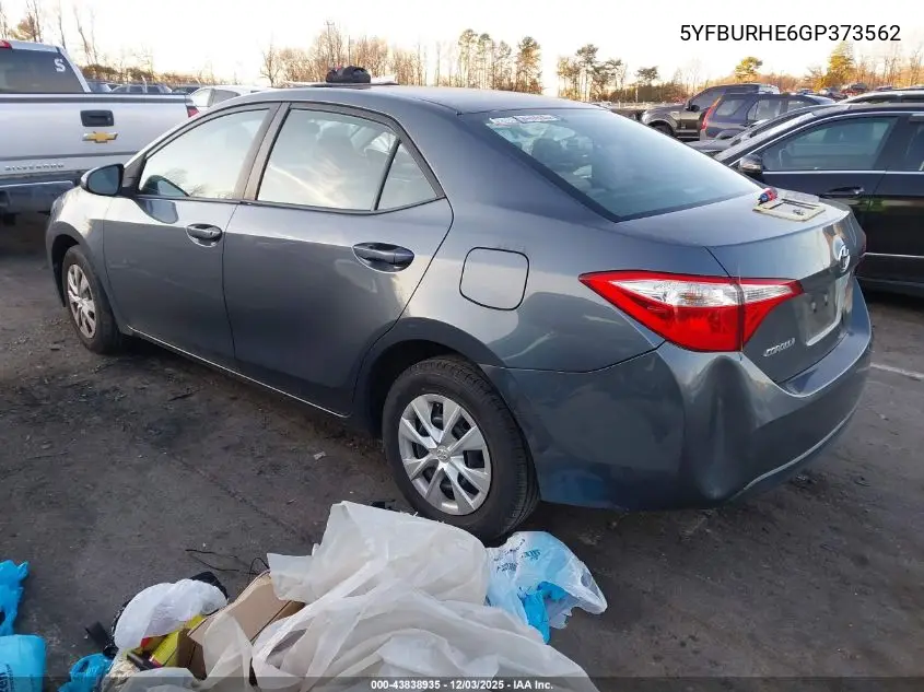 5YFBURHE6GP373562 2016 Toyota Corolla L