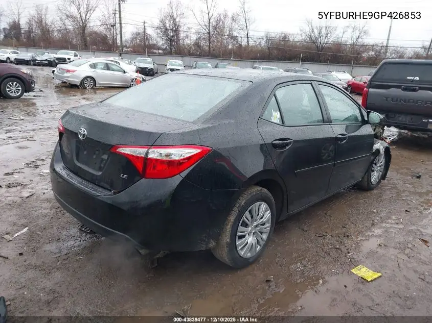 5YFBURHE9GP426853 2016 Toyota Corolla Le