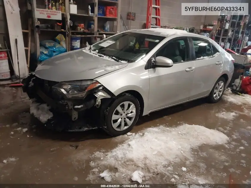 5YFBURHE6GP433341 2016 Toyota Corolla Le