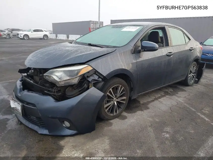 5YFBURHE7GP563838 2016 Toyota Corolla Le Plus
