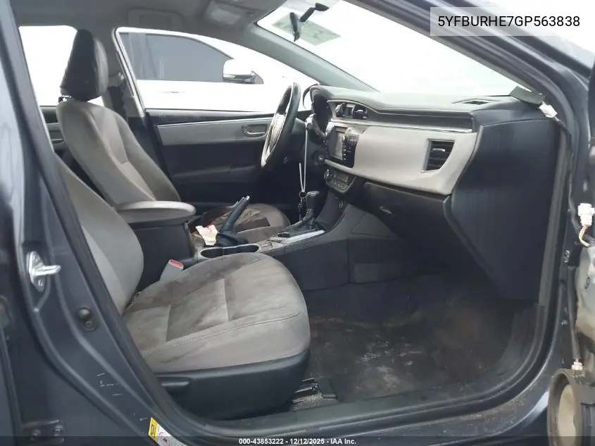 5YFBURHE7GP563838 2016 Toyota Corolla Le Plus