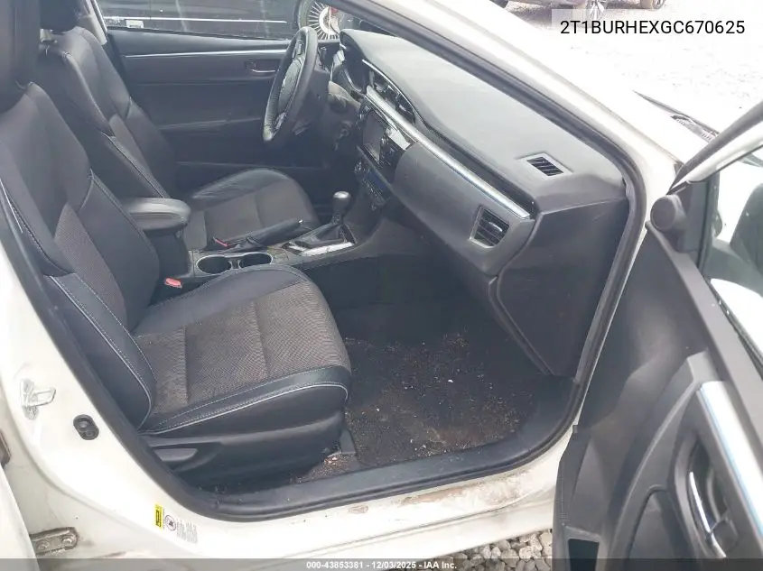 2T1BURHEXGC670625 2016 Toyota Corolla S