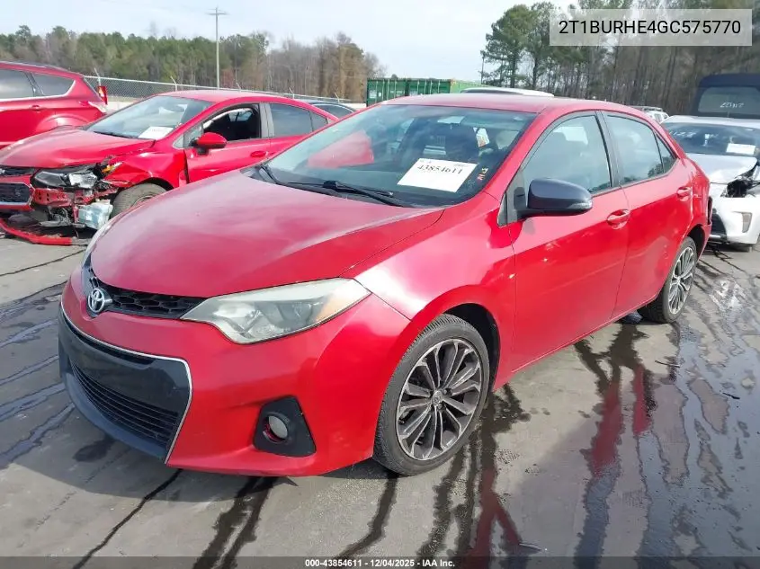 2T1BURHE4GC575770 2016 Toyota Corolla S Plus
