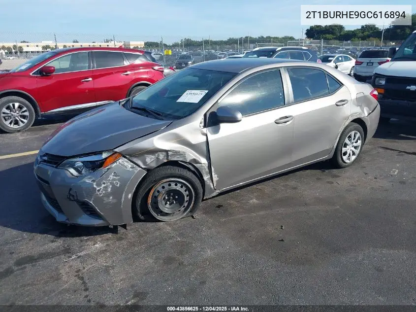 2T1BURHE9GC616894 2016 Toyota Corolla Le
