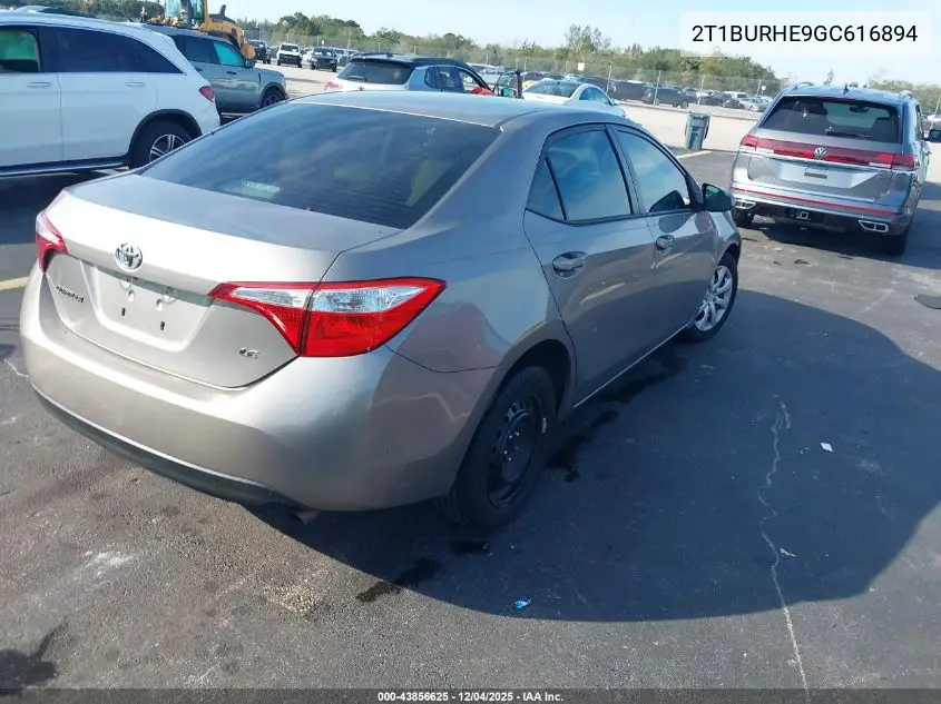 2T1BURHE9GC616894 2016 Toyota Corolla Le