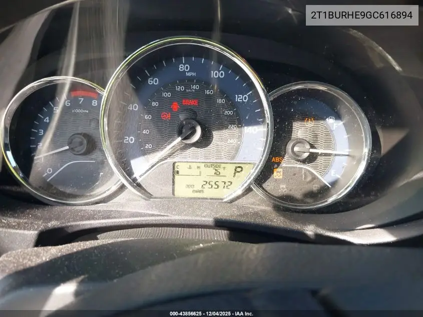 2T1BURHE9GC616894 2016 Toyota Corolla Le