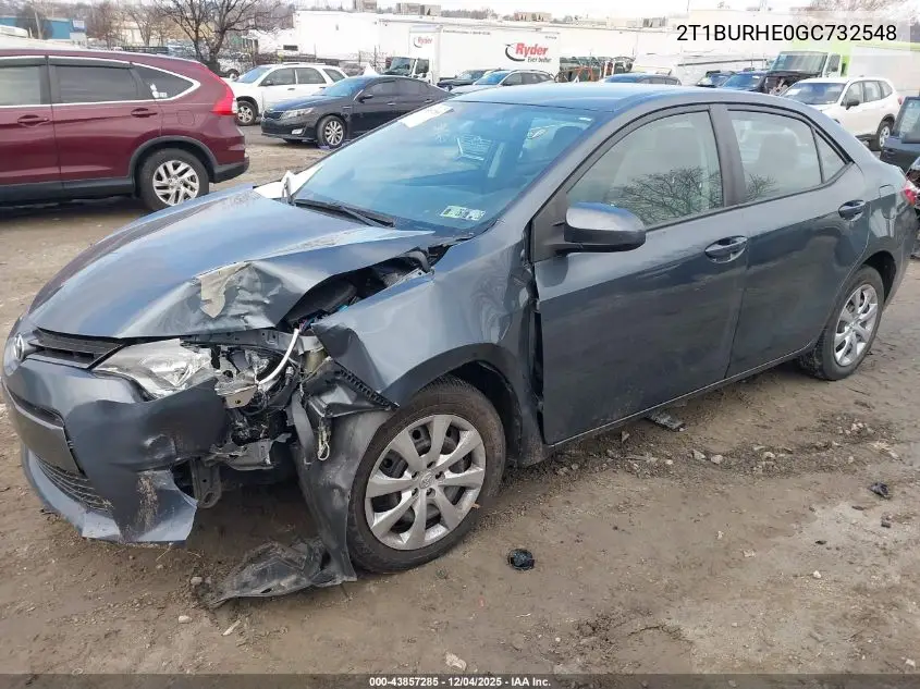 2T1BURHE0GC732548 2016 Toyota Corolla Le