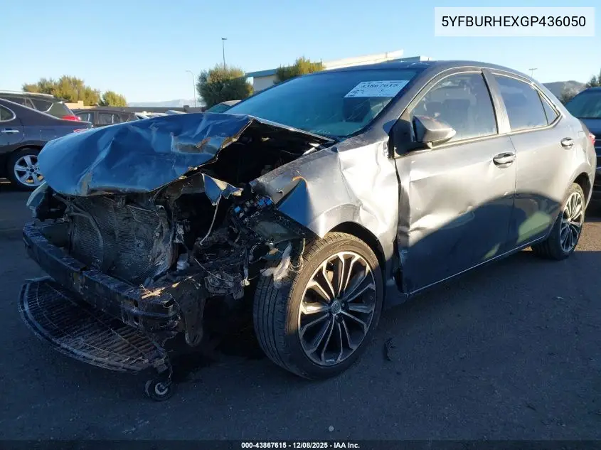5YFBURHEXGP436050 2016 Toyota Corolla S Plus