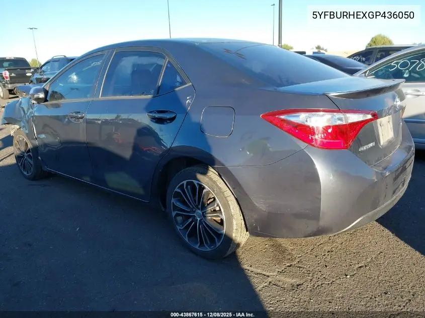 5YFBURHEXGP436050 2016 Toyota Corolla S Plus