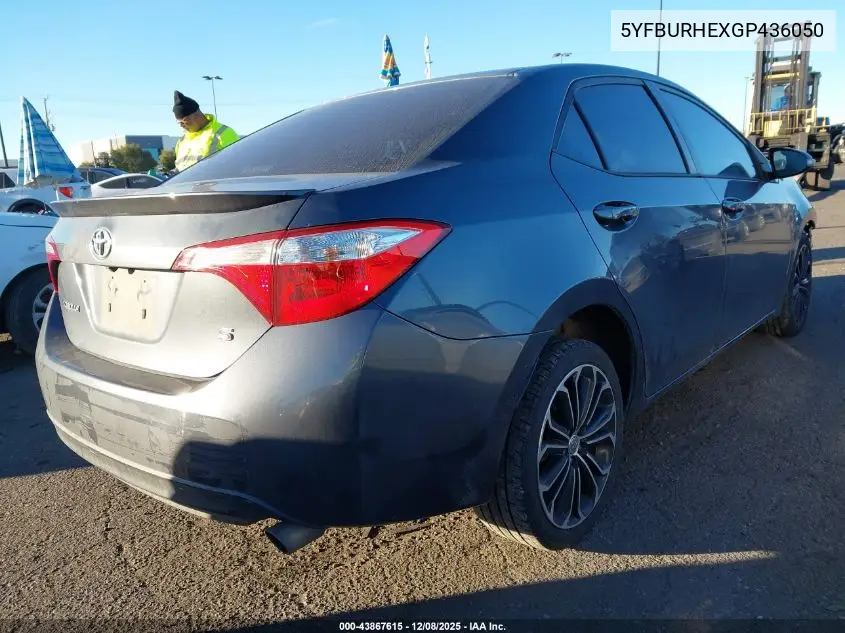5YFBURHEXGP436050 2016 Toyota Corolla S Plus
