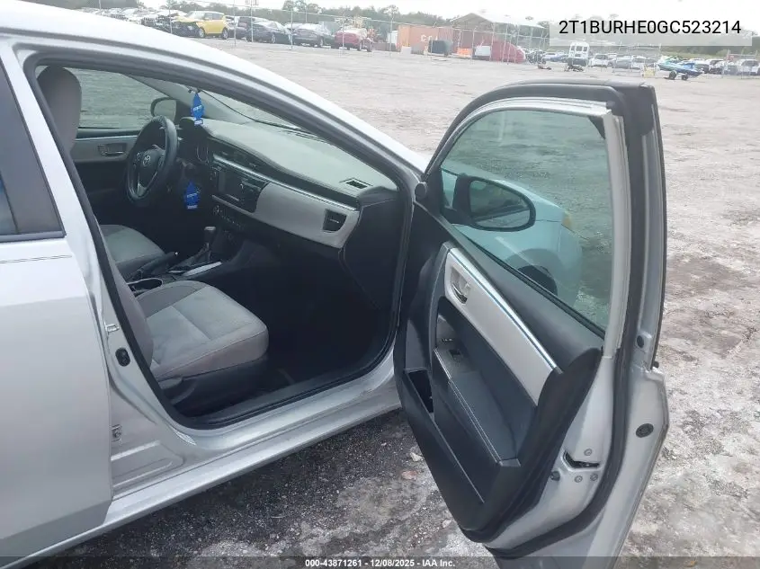 2T1BURHE0GC523214 2016 Toyota Corolla Le
