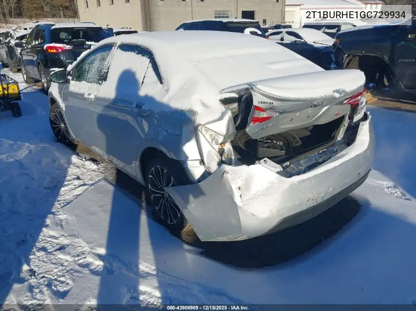 2T1BURHE1GC729934 2016 Toyota Corolla S Plus