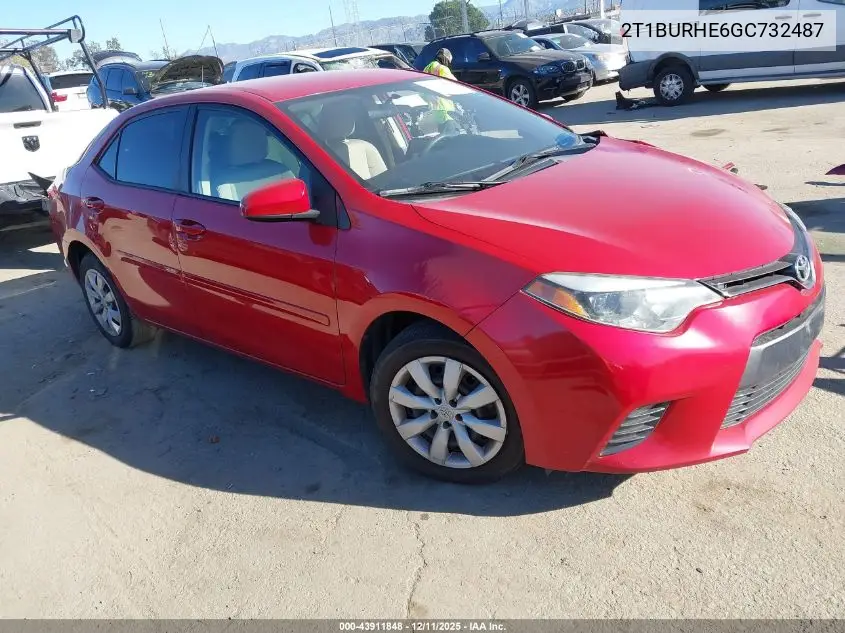 2T1BURHE6GC732487 2016 Toyota Corolla Le