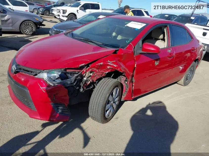 2T1BURHE6GC732487 2016 Toyota Corolla Le