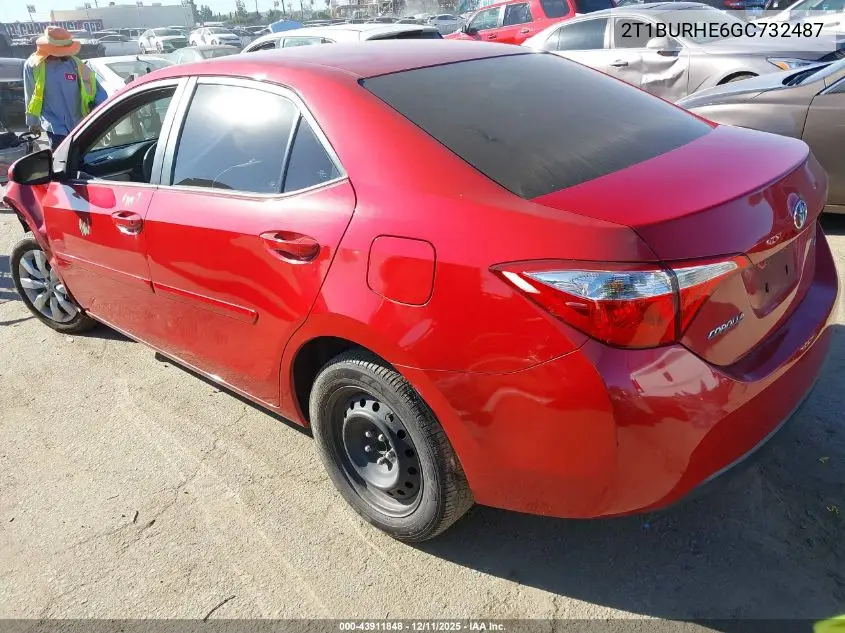 2T1BURHE6GC732487 2016 Toyota Corolla Le