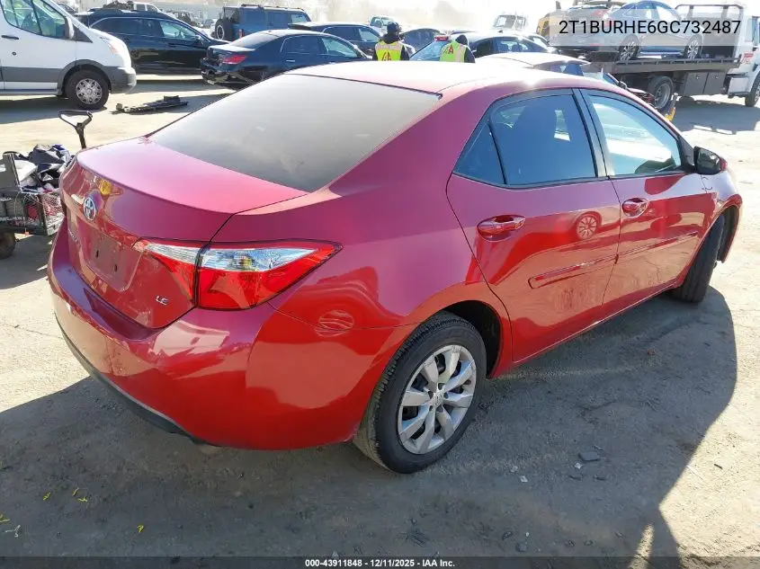 2T1BURHE6GC732487 2016 Toyota Corolla Le