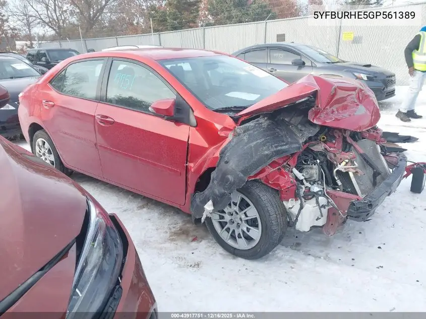 5YFBURHE5GP561389 2016 Toyota Corolla S