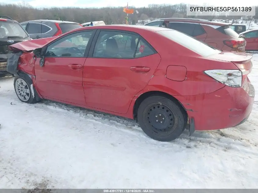 5YFBURHE5GP561389 2016 Toyota Corolla S