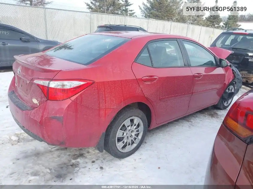 5YFBURHE5GP561389 2016 Toyota Corolla S