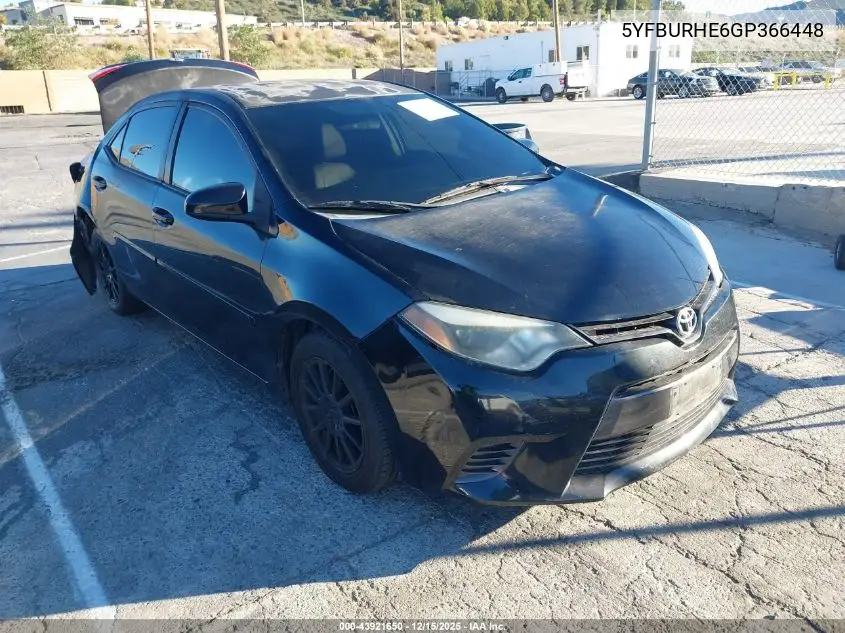 5YFBURHE6GP366448 2016 Toyota Corolla Le