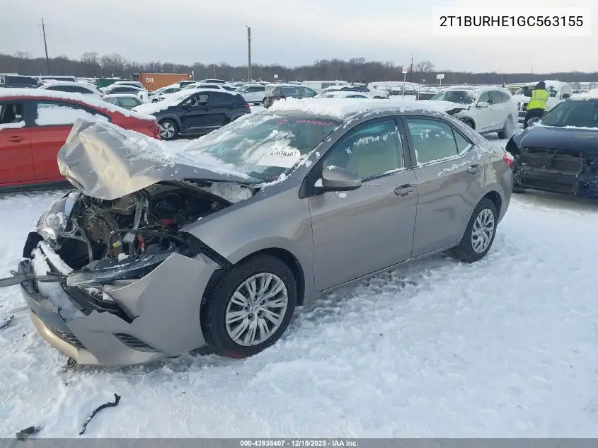 2T1BURHE1GC563155 2016 Toyota Corolla Le