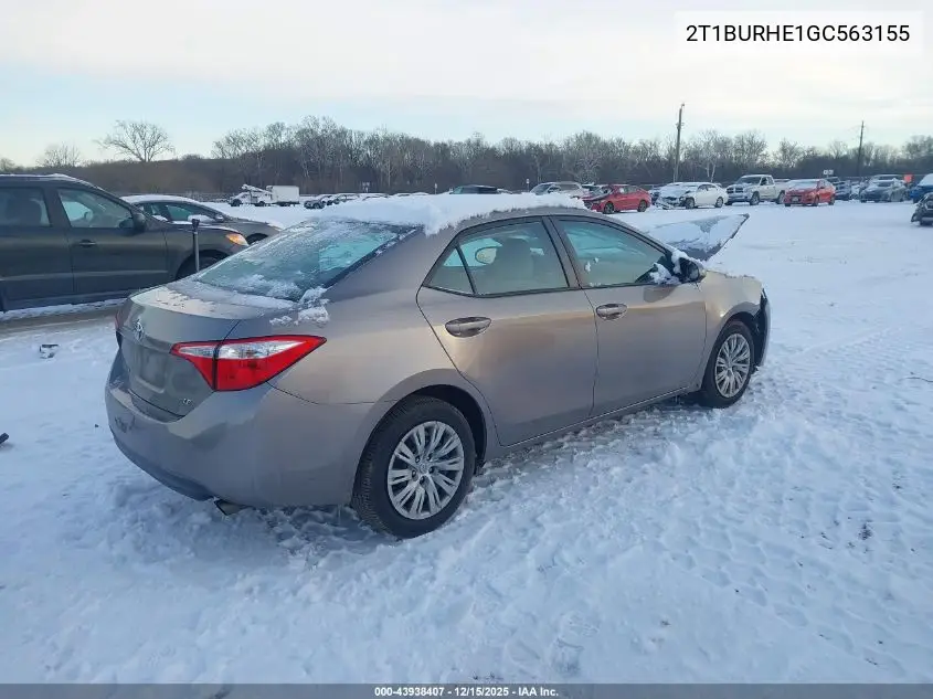 2T1BURHE1GC563155 2016 Toyota Corolla Le