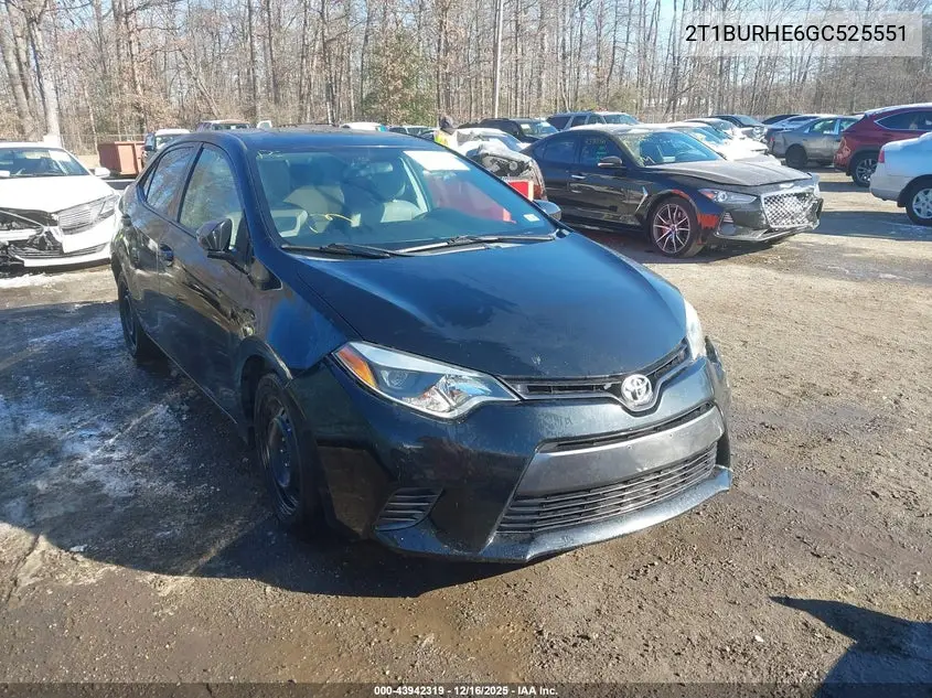2T1BURHE6GC525551 2016 Toyota Corolla Le