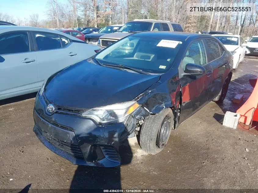 2T1BURHE6GC525551 2016 Toyota Corolla Le