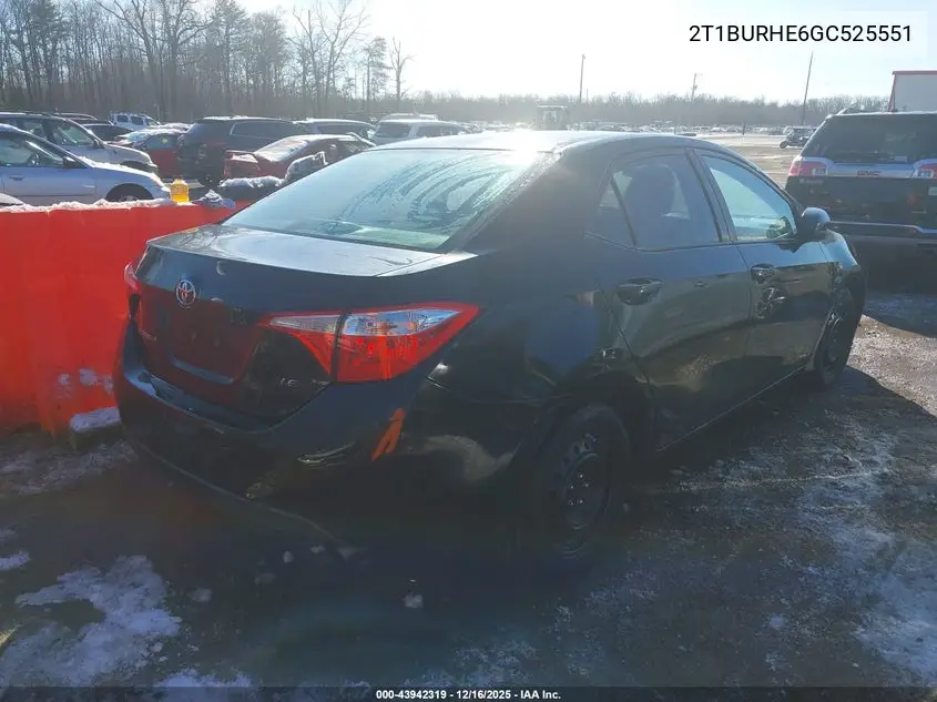 2T1BURHE6GC525551 2016 Toyota Corolla Le