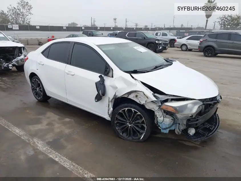 5YFBURHE2GP460245 2016 Toyota Corolla S Plus