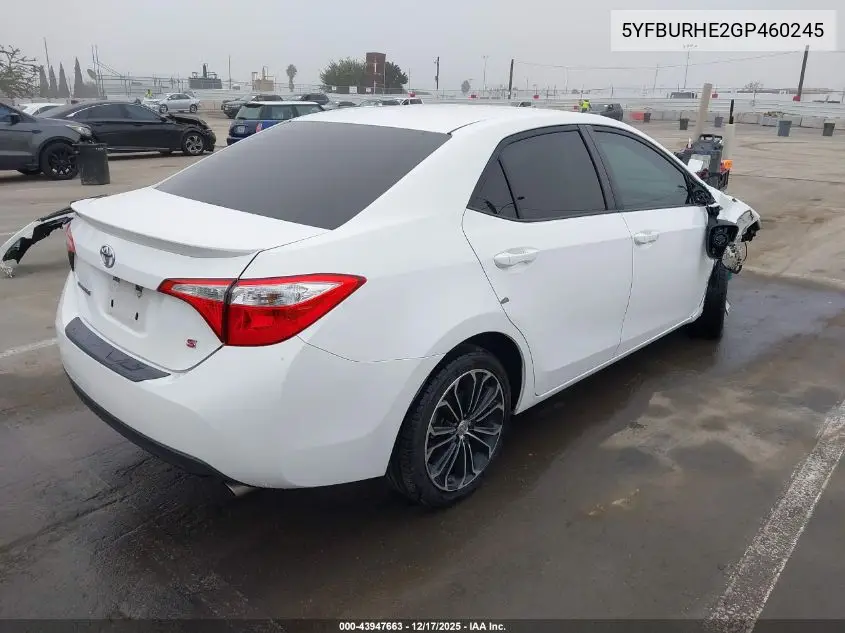 5YFBURHE2GP460245 2016 Toyota Corolla S Plus