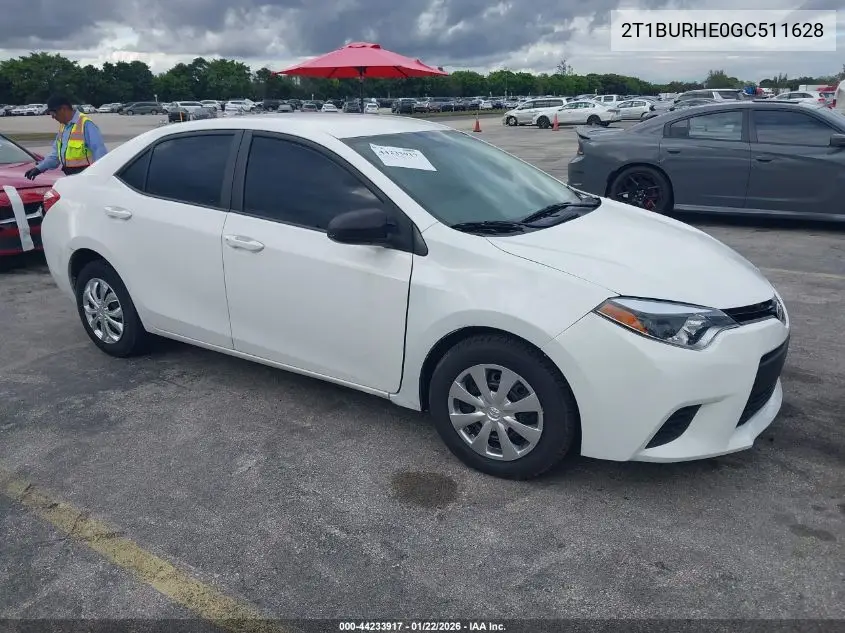 2T1BURHE0GC511628 2016 Toyota Corolla L