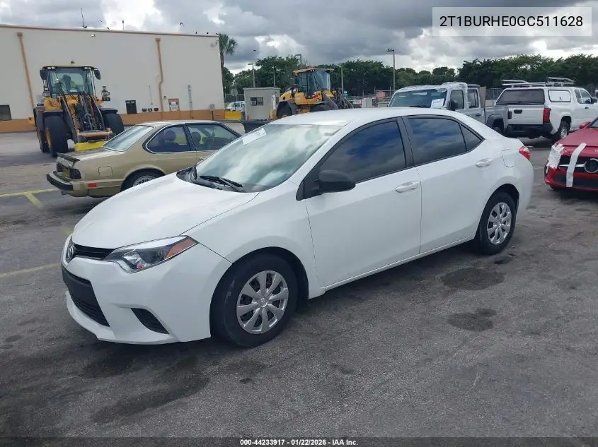 2T1BURHE0GC511628 2016 Toyota Corolla L