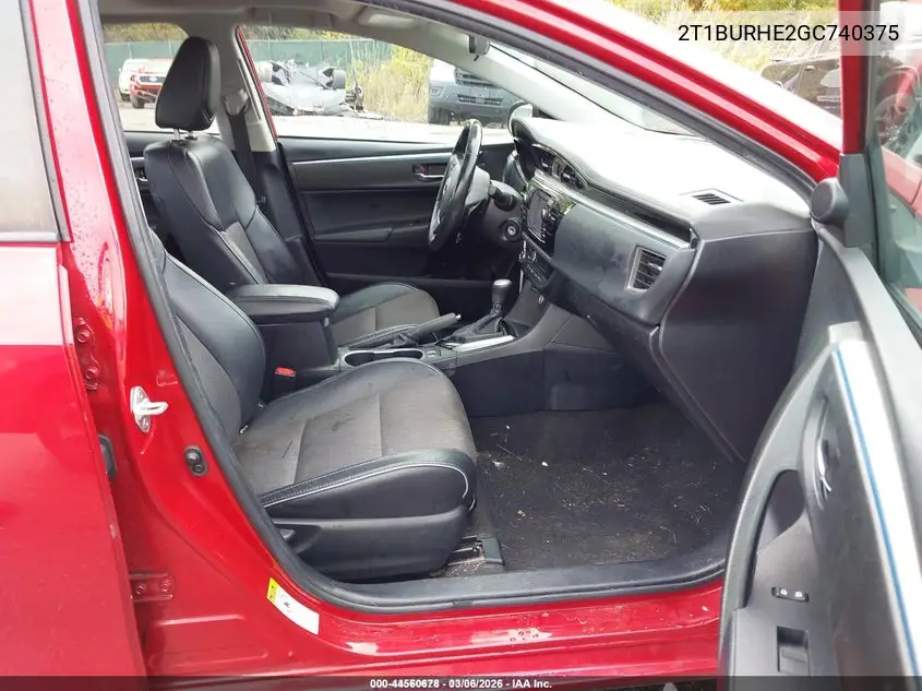 2T1BURHE2GC740375 2016 Toyota Corolla S Plus