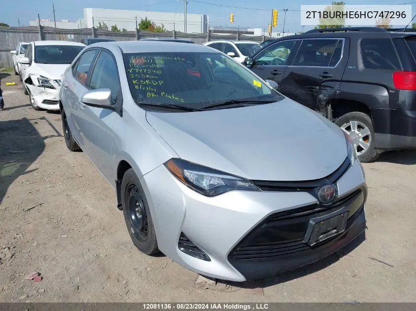 2017 Toyota Corolla L/Le/Xle/Se/Xse VIN: 2T1BURHE6HC747296 Lot: 12081136