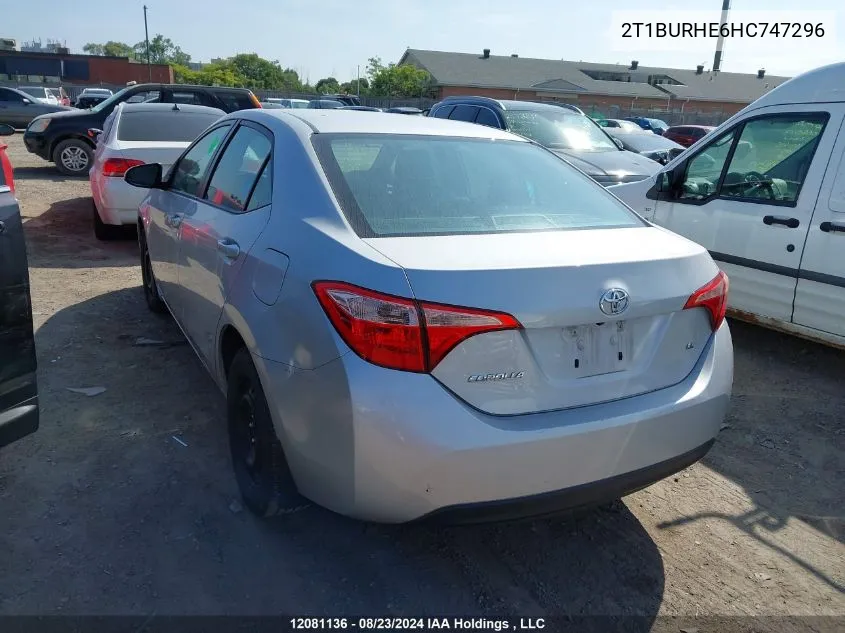 2017 Toyota Corolla L/Le/Xle/Se/Xse VIN: 2T1BURHE6HC747296 Lot: 12081136