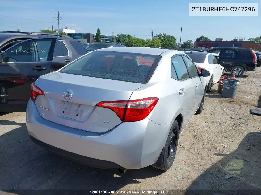 2017 Toyota Corolla L/Le/Xle/Se/Xse VIN: 2T1BURHE6HC747296 Lot: 12081136