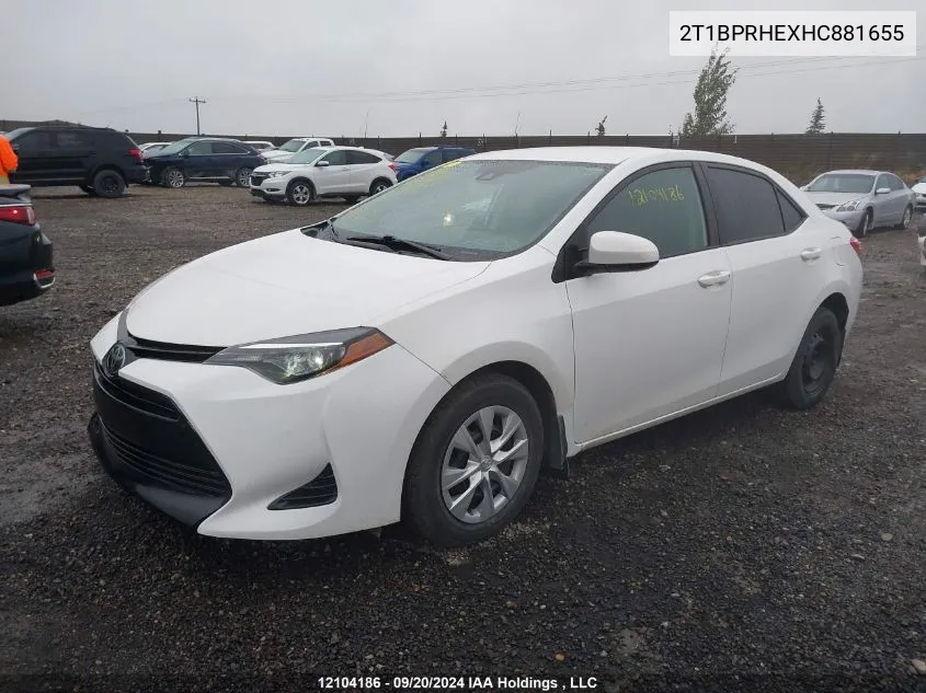 2T1BPRHEXHC881655 2017 Toyota Corolla Le Eco